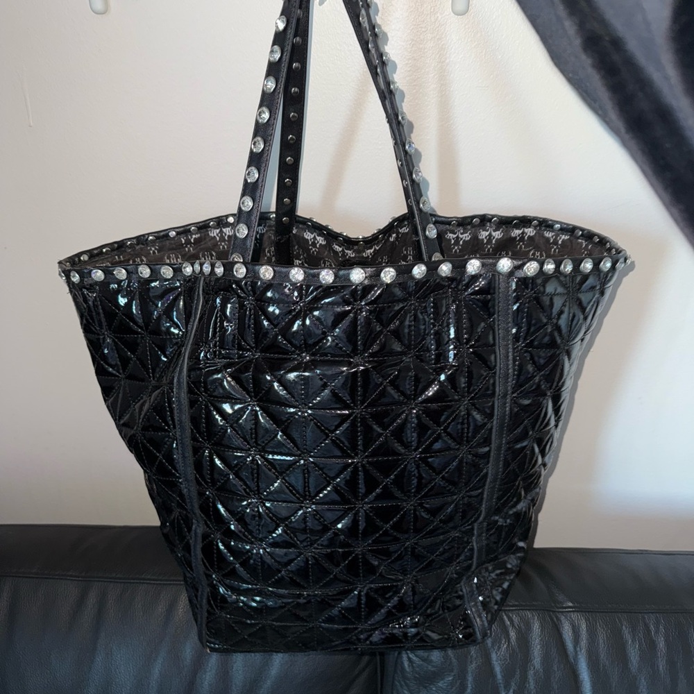 Black Studded Tote Bag